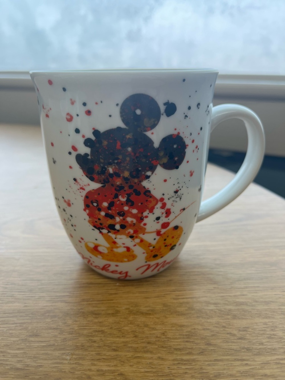 Disney White Ceramic Mug with Black, Red, Yellow Mickey Silhouette - Picture 2 of 4